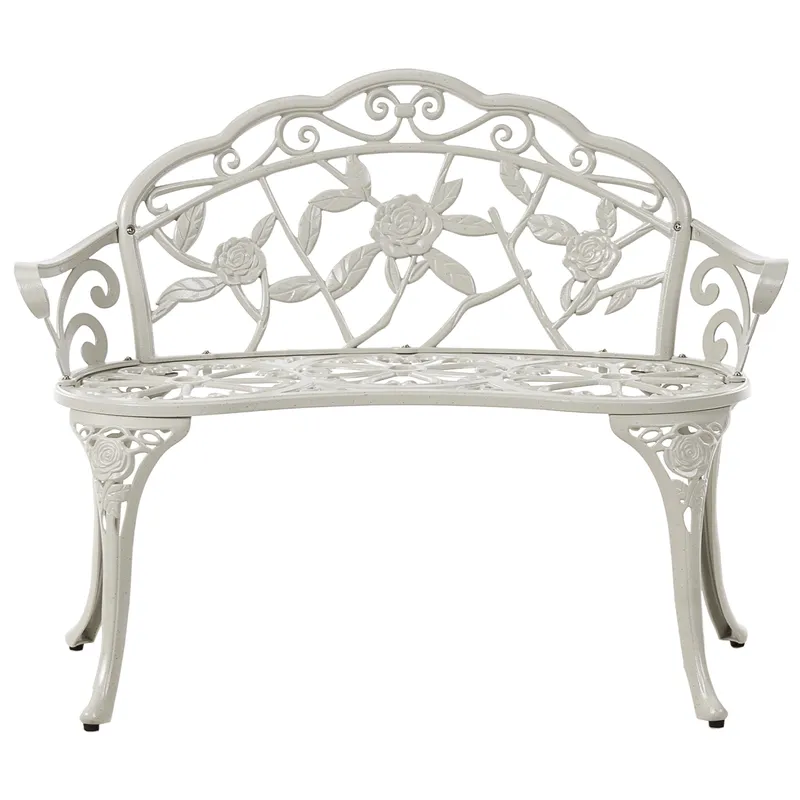 Trädgårdsbänk Piura 88 cm Aluminum - Vit — Vit