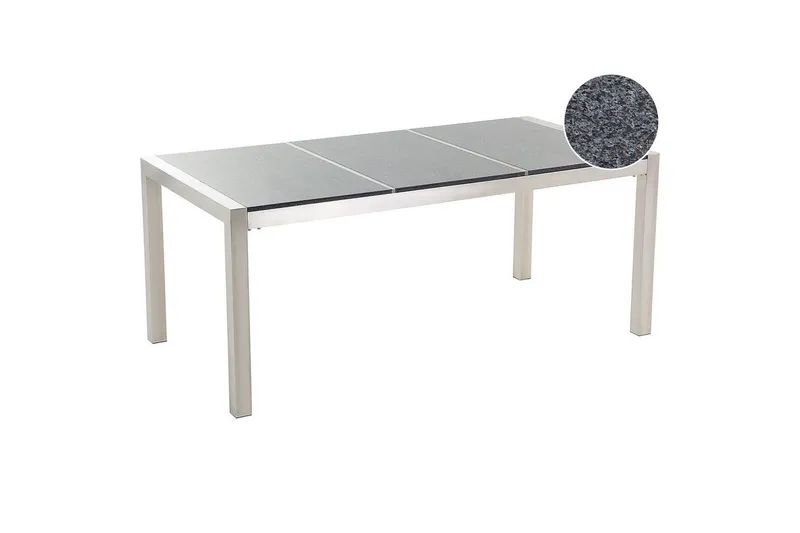 Trädgårdsbord Grosseto Grå/Silver, 90x180x74 cm - Grå/Silver, 90x180x74 cm — Grå/Silver, 90x180x74 cm