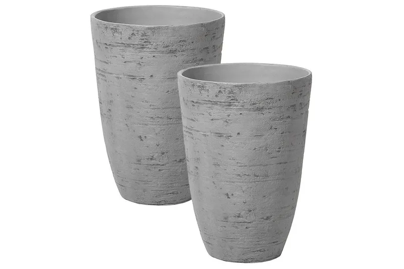 Trädgårdskruka Camia set om 2 Grå, 35x35x50 cm - Grå, 35x35x50 cm — Grå, 35x35x50 cm