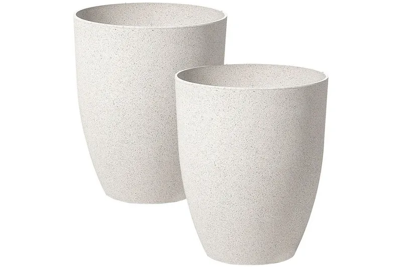 Trädgårdskruka Croton set om 2 Vit, 35x35x42 cm - Vit, 35x35x42 cm — Vit, 35x35x42 cm