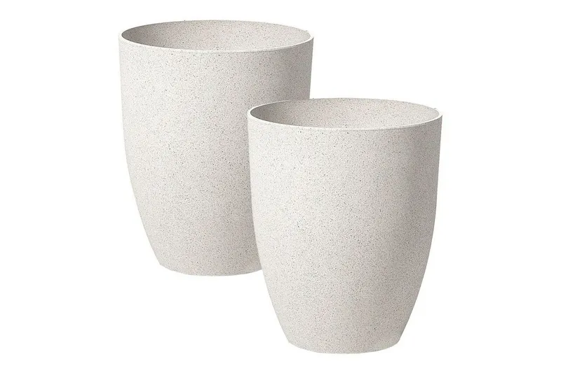 Trädgårdskruka Croton set om 2 Vit, 43x43x52 cm - Vit, 43x43x52 cm — Vit, 43x43x52 cm