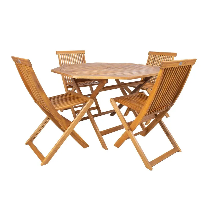 Trädgårdsmöbelgrupp Finlay bord och 4 stolar 45 x 57 x 86 cm - brun — brun