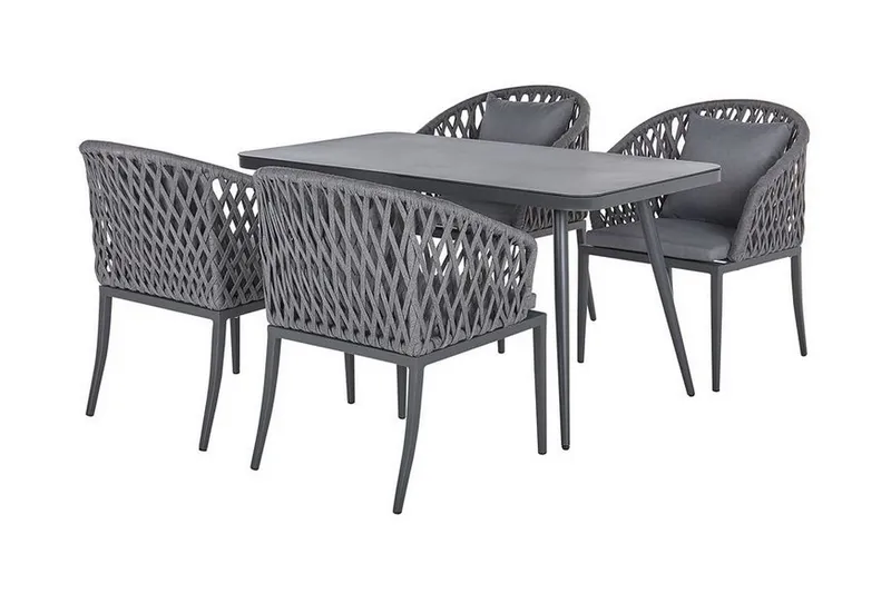 Trädgårdsmöbelset aluminium grå LIPARI - Grå — Grå