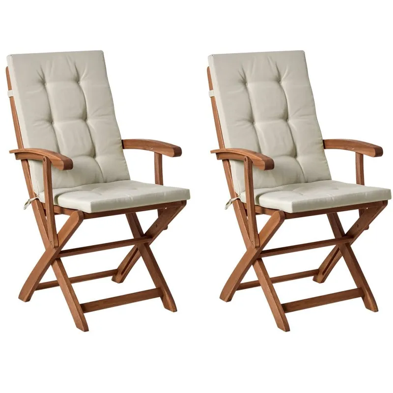 Trädgårdsstol Maui Premium 2-pack - Ljus trä, Taupe — Ljus trä, Taupe