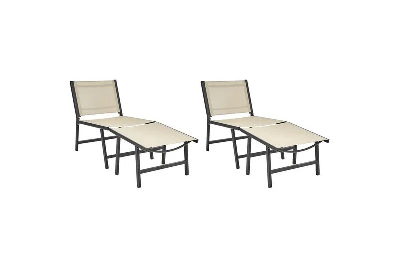 Trädgårdsstol set om 2 Marceddi - Beige, svart — Beige, svart