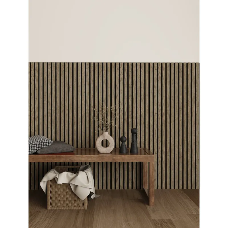 Trälamell akustikpanel| 1200x600x18mm | valnöt | 2-pack — Lyfco