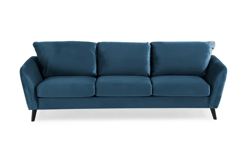 Trend 3-sits Sammetssoffa - Blå (Art.nr 240687) — Blå
