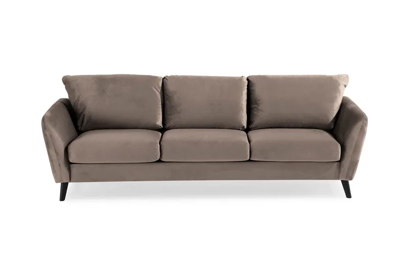 Trend 3-sits Sammetssoffa - Brun (Art.nr 240686) — Brun
