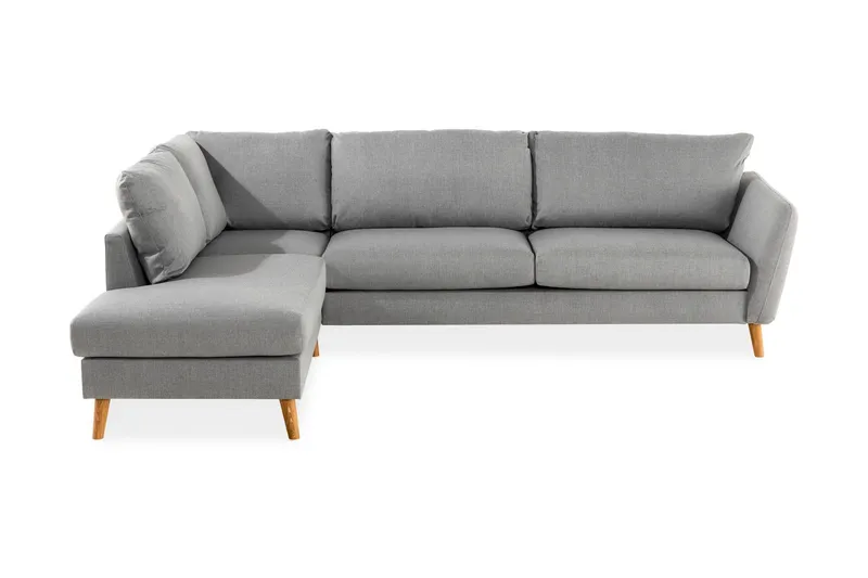 Trend 4-sits Vänstervänd L-formad Schäslongsoffa i Tyg - Grå — Scandi Days