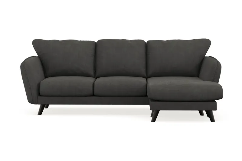 Trend Lyx 3-sits Högervänd L-formad Divansoffa i Manchester - Mörkgrå (Art.nr 1522452) — Mörkgrå