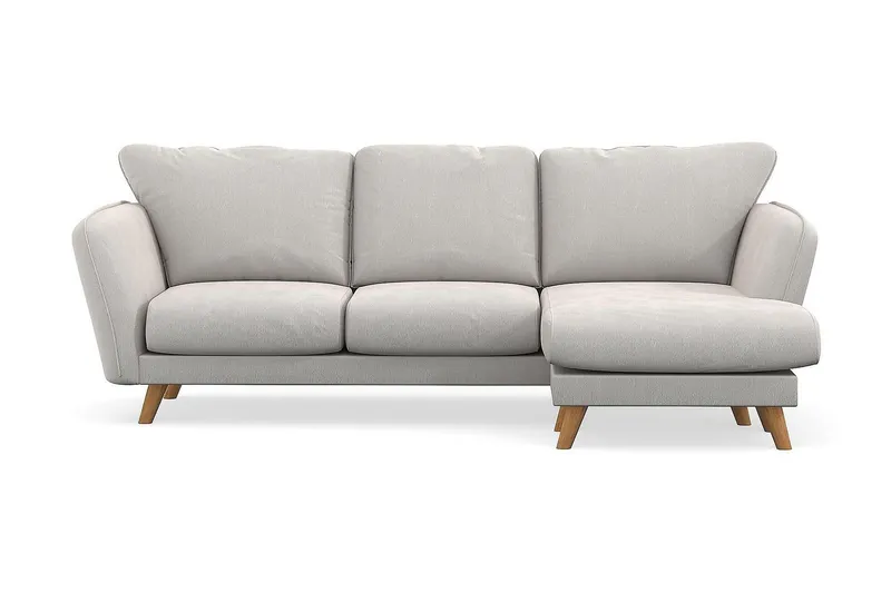 Trend Lyx 3-sits Högervänd L-formad Divansoffa i Sammet - Krämvit (Art.nr 1522834) — Krämvit