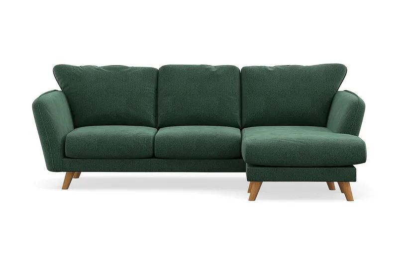 Trend Lyx 3-sits Högervänd L-formad Divansoffa i Sammet - Mörkgrön (Art.nr 1522844) — Mörkgrön
