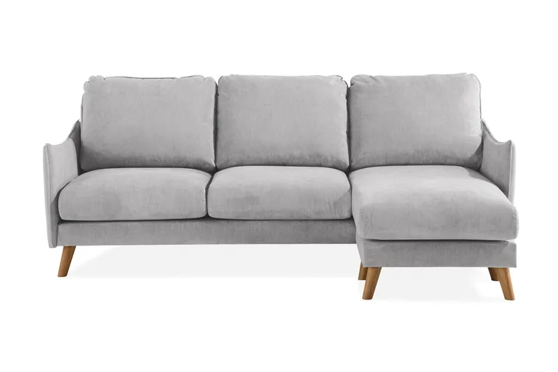 Trend Lyx 3-sits Högervänd L-formad Divansoffa i Tyg - Ljusgrå (Art.nr 665975) — Scandi Days