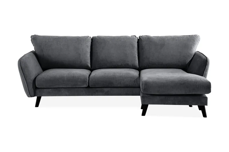Trend Lyx 3-sits Högervänd L-formad Divansoffa i Tyg - Mörkgrå (Art.nr 665686) — Mörkgrå