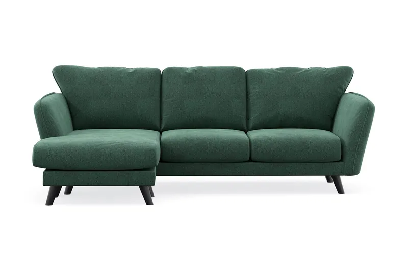 Trend Lyx 3-sits Vänstervänd L-formad Divansoffa i Sammet - Mörkgrön (Art.nr 1522352) — Mörkgrön