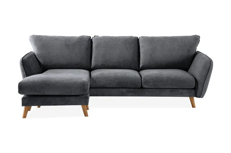 Trend Lyx 3-sits Vänstervänd L-formad Divansoffa i Tyg - Mörkgrå (Art.nr 665430) — Scandi Days