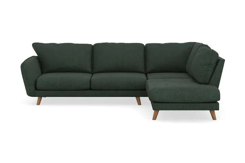 Trend Lyx 4-sits Högervänd L-formad Schäslongsoffa i Manchester - Mörkgrön (Art.nr 1522393) — Mörkgrön
