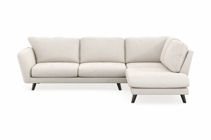 Trend Lyx 4-sits Högervänd L-formad Schäslongsoffa i Sammet - Krämvit (Art.nr 1522715) — Scandi Days