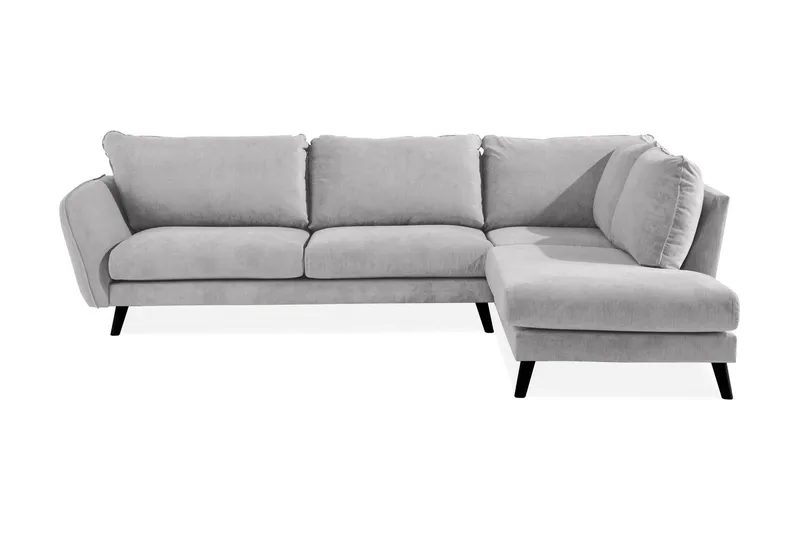 Trend Lyx 4-sits Högervänd L-formad Schäslongsoffa i Tyg - Ljusgrå (Art.nr 665936) — Ljusgrå