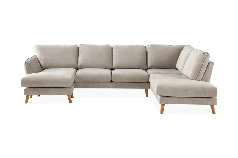 Trend Lyx 4-sits Högervänd U-formad Soffa med Divan och Schäslong i Tyg - Beige (Art.nr 665522) — Beige