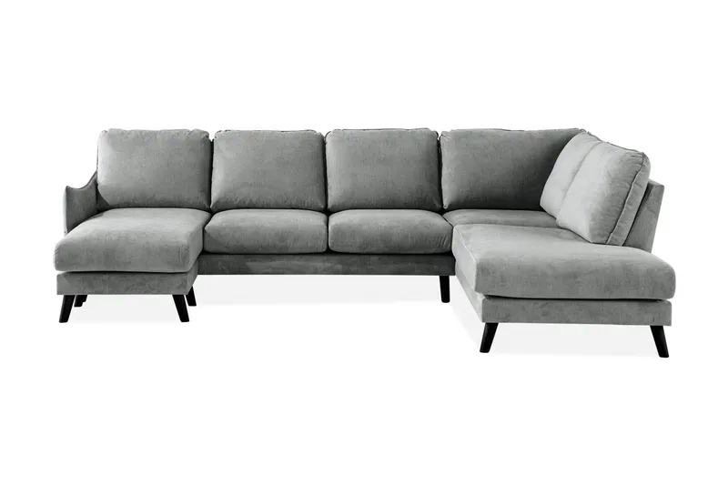 Trend Lyx 4-sits Högervänd U-formad Soffa med Divan och Schäslong i Tyg - Grå (Art.nr 665891) — Grå