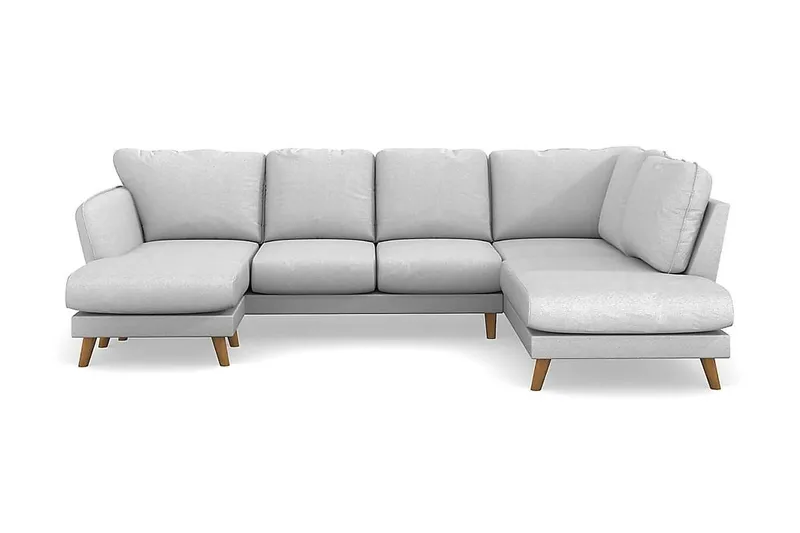 Trend Lyx 4-sits Högervänd U-formad Soffa med Divan och Schäslong i Tyg - Ljusgrå (Art.nr 1522345) — Scandi Days
