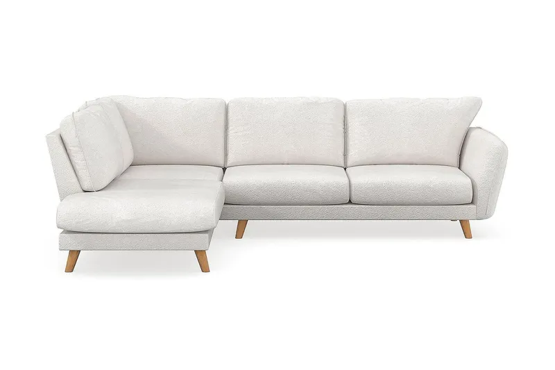 Trend Lyx 4-sits Vänstervänd L-formad Schäslongsoffa i Bouclé - Vit (Art.nr 1522823) — Vit