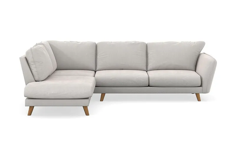 Trend Lyx 4-sits Vänstervänd L-formad Schäslongsoffa i Sammet - Krämvit (Art.nr 1522832) — Krämvit