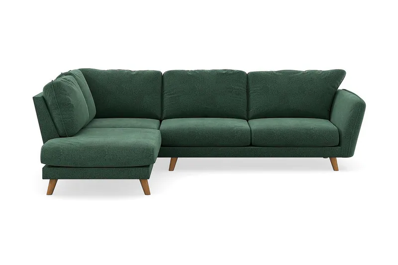 Trend Lyx 4-sits Vänstervänd L-formad Schäslongsoffa i Sammet - Mörkgrön (Art.nr 1522397) — Scandi Days