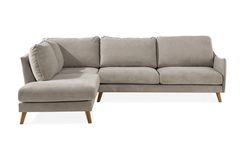 Trend Lyx 4-sits Vänstervänd L-formad Schäslongsoffa i Tyg - Beige (Art.nr 665685) — Beige