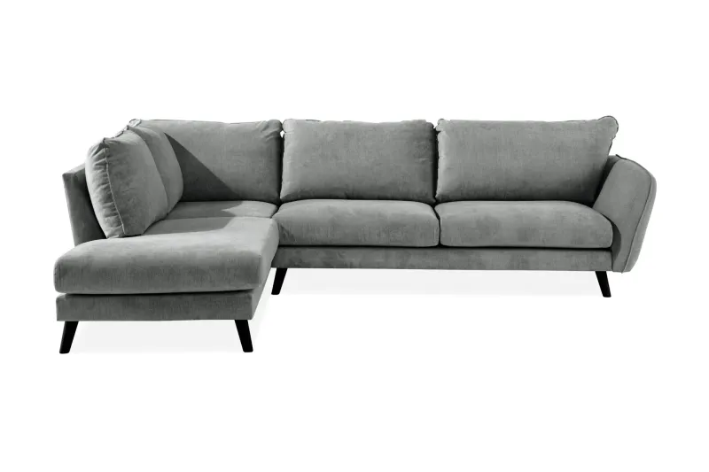 Trend Lyx 4-sits Vänstervänd L-formad Schäslongsoffa i Tyg - Grå (Art.nr 665443) — Grå