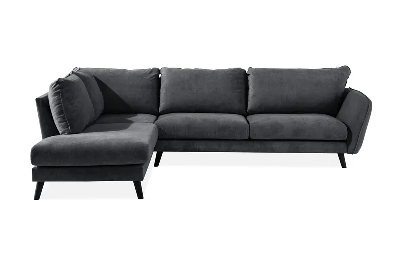 Trend Lyx 4-sits Vänstervänd L-formad Schäslongsoffa i Tyg - Mörkgrå (Art.nr 665856) — Mörkgrå