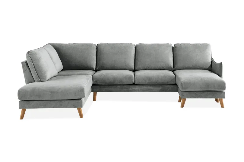 Trend Lyx 4-sits Vänstervänd U-formad Soffa med Divan och Schäslong i Tyg - Grå (Art.nr 665554) — Grå