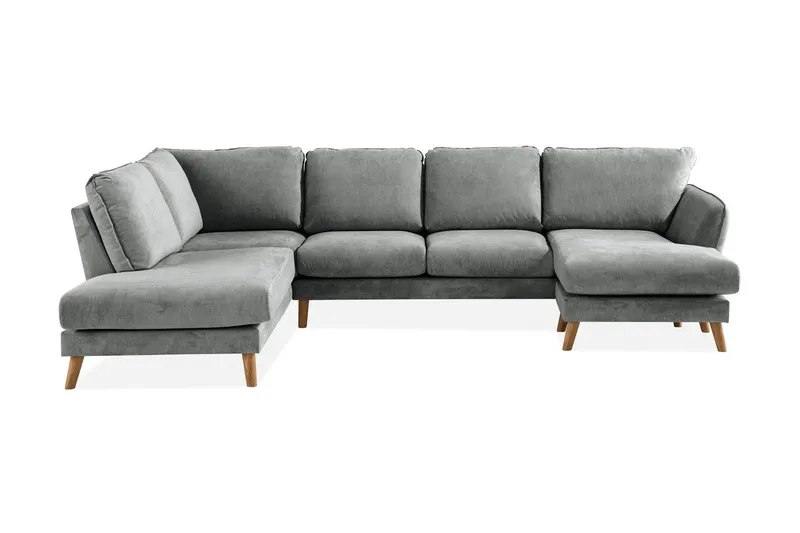 Trend Lyx 4-sits Vänstervänd U-formad Soffa med Divan och Schäslong i Tyg - Grå (Art.nr 665748) — Grå