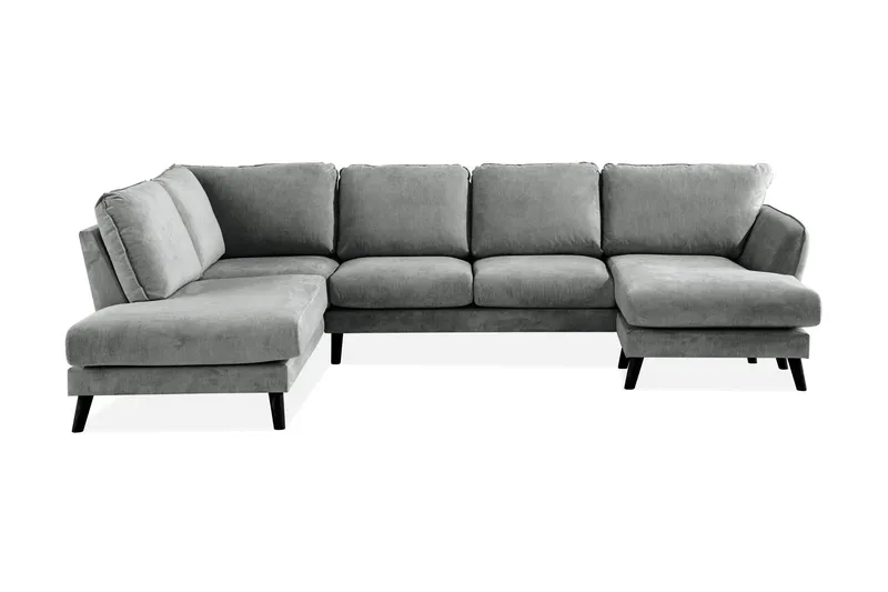 Trend Lyx 4-sits Vänstervänd U-formad Soffa med Divan och Schäslong i Tyg - Grå (Art.nr 665207) — Grå