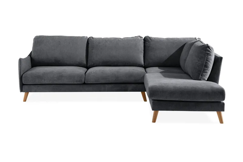 Trend Lyx Schäslongsoffa Höger - Mörkgrå/Ek — Mörkgrå/Ek