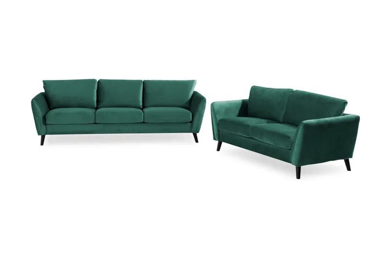 Trend Soffgrupp 3-sits + 2-sits Sammetssoffa - Grön — Grön