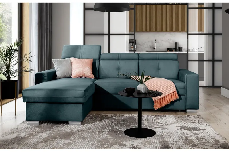 Trent Bäddsoffa m. Divan med Förvaring 3-sits - Blå (Art.nr 1722265) — Blå