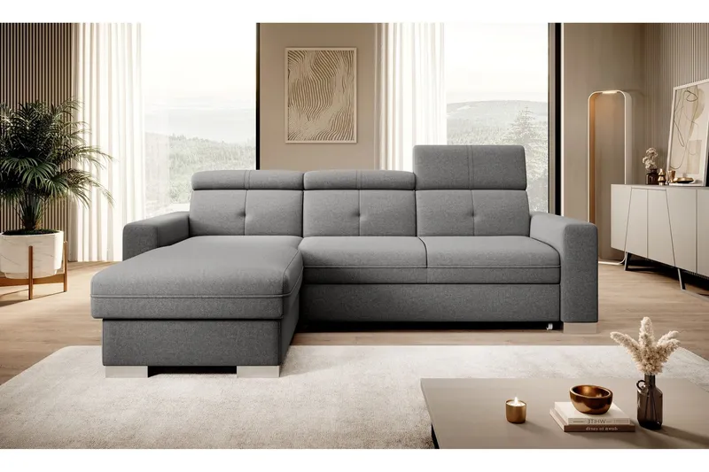 Trent Bäddsoffa m. Divan med Förvaring 3-sits - Grå (Art.nr 1722176) — Grå