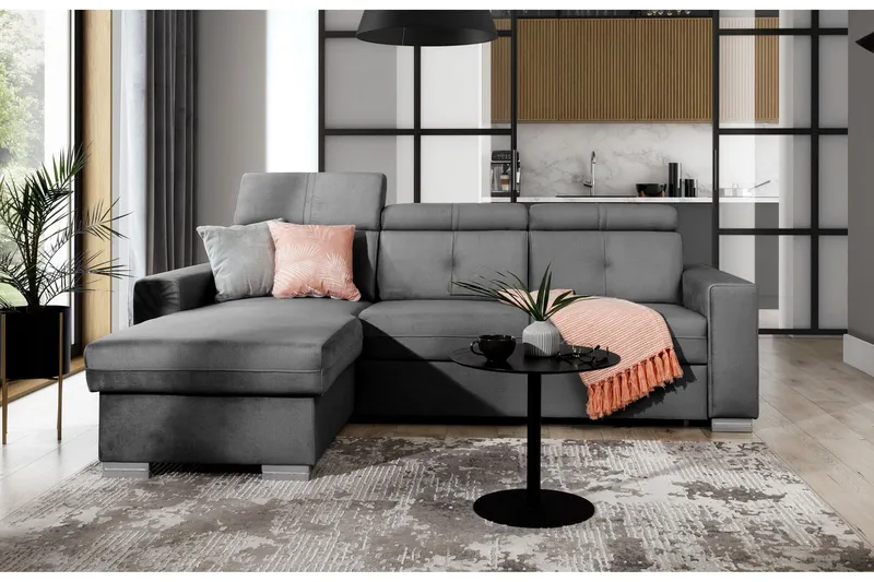 Trent Bäddsoffa m. Divan med Förvaring 3-sits - Grå (Art.nr 1722178) — Grå