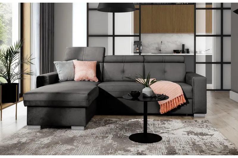Trent Bäddsoffa m. Divan med Förvaring 3-sits - Grå (Art.nr 1722181) — Grå