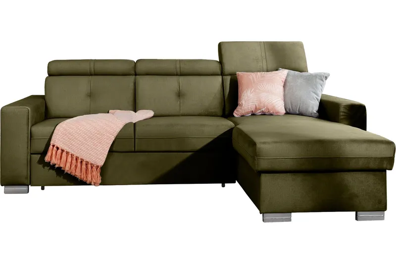 Trent Bäddsoffa m. Divan med Förvaring 3-sits - Grön — Grön