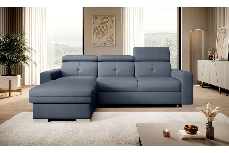 Trent Bäddsoffa m. Divan med Förvaring 3-sits - Mörkblå (Art.nr 1722215) — Mörkblå