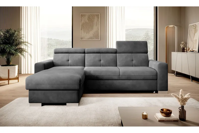 Trent Bäddsoffa m. Divan med Förvaring 3-sits - Mörkgrå (Art.nr 1722352) — Mörkgrå