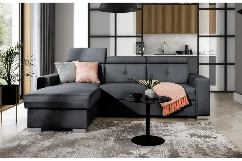 Trent Bäddsoffa m. Divan med Förvaring 3-sits - Mörkgrå (Art.nr 1722179) — Mörkgrå