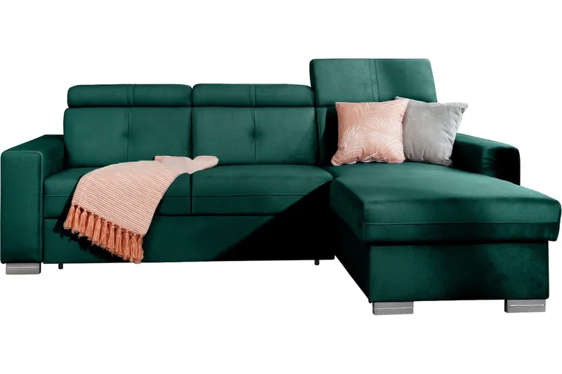 Trent Bäddsoffa m. Divan med Förvaring 3-sits - Mörkgrön (Art.nr 1722336) — Mörkgrön