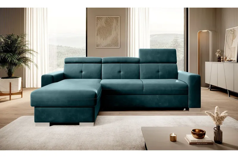 Trent Bäddsoffa m. Divan med Förvaring 3-sits - Mörkgrön (Art.nr 1722576) — Mörkgrön