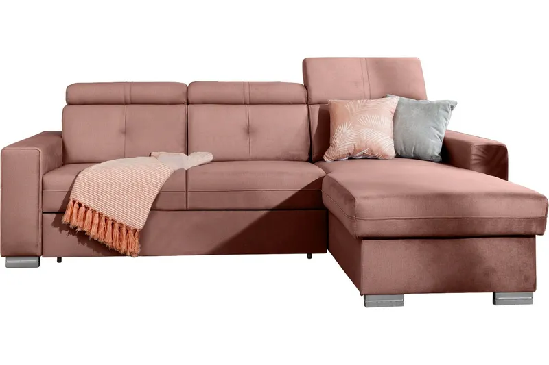 Trent Bäddsoffa m. Divan med Förvaring 3-sits - Rosa (Art.nr 1722193) — Rosa
