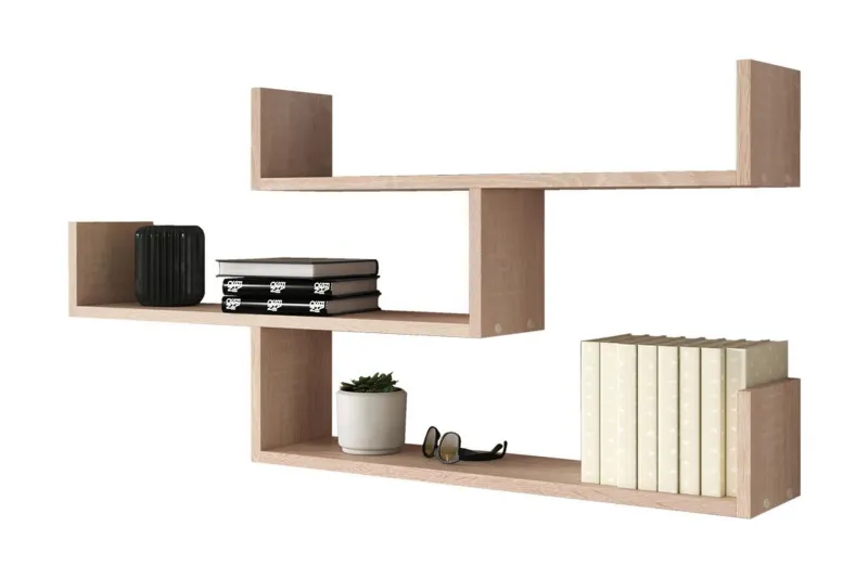 Trio Vägghylla 119x18x55 cm - Beige/Grå (Art.nr 469758) — Beige/Grå