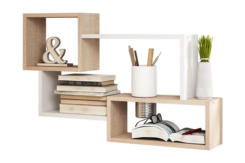 Trio Vägghylla 87x18x54 cm - Beige — Beige